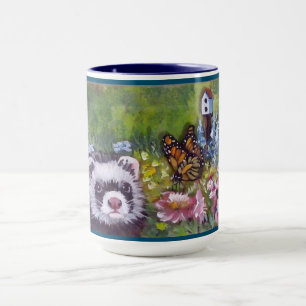 Ferret Flowers Butterfly en Birdhouse Mok