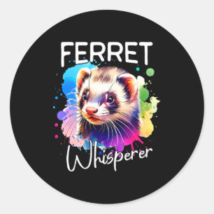 Ferret Fluisteraar Comfort Kleuren Volwassene Zwaa Ronde Sticker