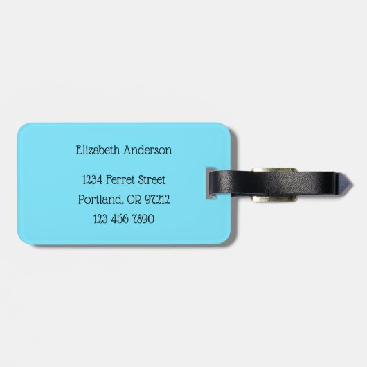 Ferret Gentleman Waterverf met Monocle Bow Stropda Bagagelabel (Achterkant horizontaal)