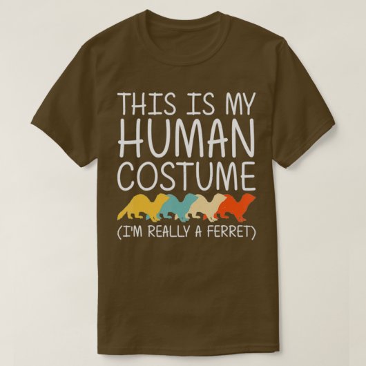 Ferret Halloween Human Costume Weasel Pet Easy T-shirt (Design voorkant)