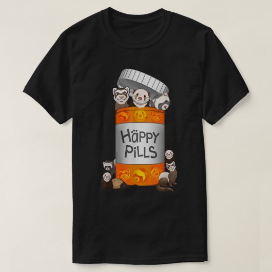 Ferret Happy Pills T-shirt (Design voorkant)
