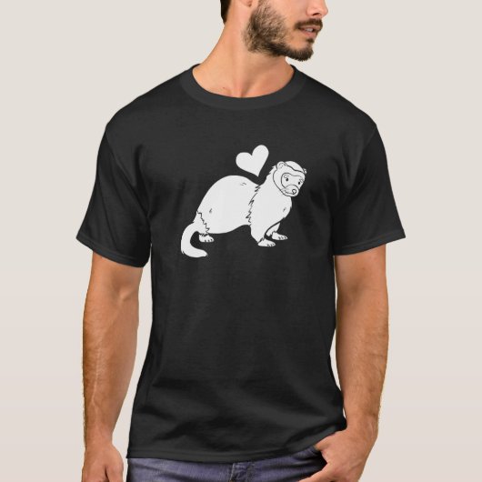 Ferret Heart - Furry Animal Weasel Ferret Premium T-shirt (Voorkant)