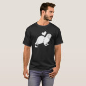 Ferret Heart - Furry Animal Weasel Ferret T-shirt (Voorkant volledig)