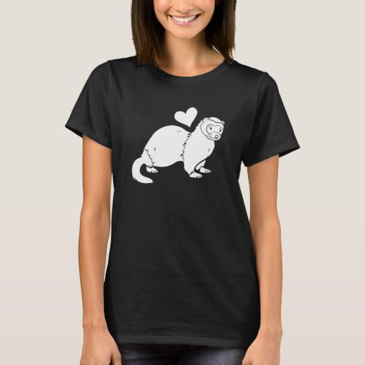 Ferret Heart - Furry Animal Weasel Ferret T-shirt (Voorkant)