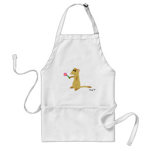 Ferret Holding a Flower Apron Standaard Schort