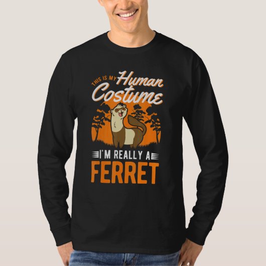 Ferret Human Costume Halloween Ferret T-shirt (Voorkant)