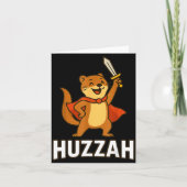 Ferret Huzzah Knight Sword Funny For Men Women Kid Kaart (Voorkant)