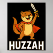 Ferret Huzzah Knight Sword Funny For Men Women Kid Poster (Voorkant)