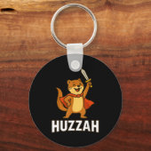 Ferret Huzzah Knight Sword Funny For Men Women Kid Sleutelhanger (Voorkant)