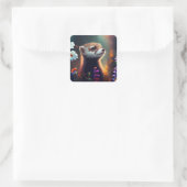 Ferret in een Field of Flowers Sticker (Tas)
