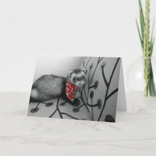 Ferret in rode Bandana Verjaardag Kaart