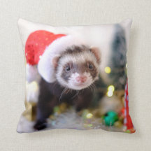 Ferret in Santa Hat-kerstdecoratie