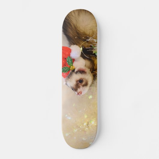 Ferret in Santa Hat Persoonlijk Skateboard (Voorkant)