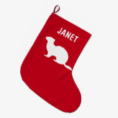 Ferret in Silhouette Name Grote Kerstsok (Voorkant (Hangend))