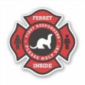 Ferret Inside Home Pet Alert for Fire Department Sticker (Voorkant)