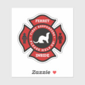 Ferret Inside Home Pet Alert for Fire Department Sticker (Vel)