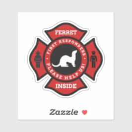 Ferret Inside Home Pet Alert for Fire Department Sticker