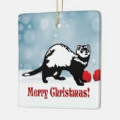 Ferret Kerstmis Keramisch Ornament (Links)