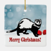 Ferret Kerstmis Keramisch Ornament (Achterkant)
