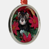 Ferret Kerstmis Oranment Metalen Ornament (Rechts)