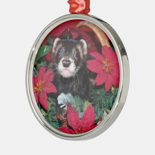 Ferret Kerstmis Oranment Metalen Ornament (Links)