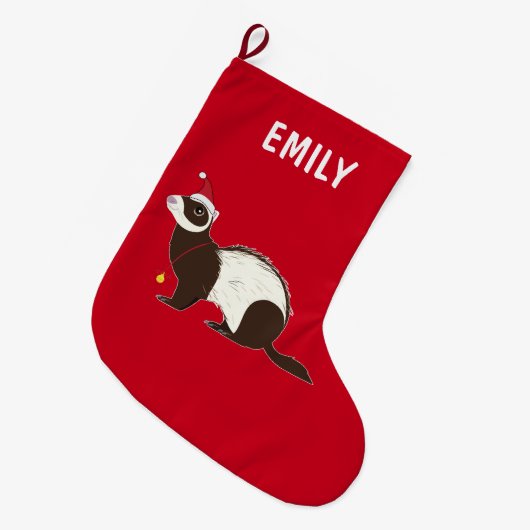 Ferret kerstnaam  grote kerstsok (Voorkant (Hangend))