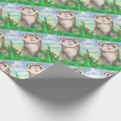 Ferret Little Animal Critter Cute Cadeaupapier (Hoek)