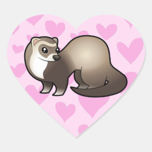 Ferret Love Hart Sticker