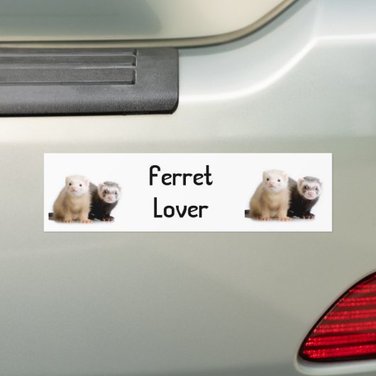 Ferret Lover Car Bumpersticker (Op auto)
