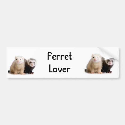 Ferret Lover Car Bumpersticker (Voorkant)
