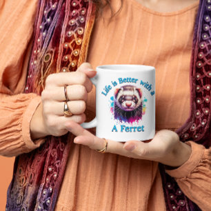 Ferret Lover Koffieliefhebber Ferret Mam Pap Koffiemok