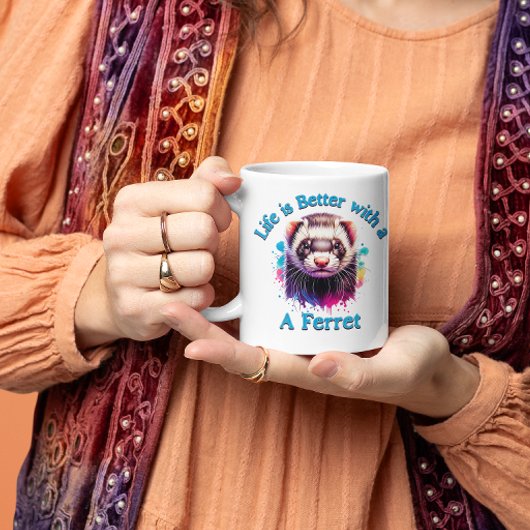 Ferret Lover Koffieliefhebber Ferret Mam Pap Koffiemok