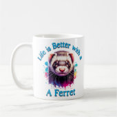 Ferret Lover Koffieliefhebber Ferret Mam Pap Koffiemok (Links)