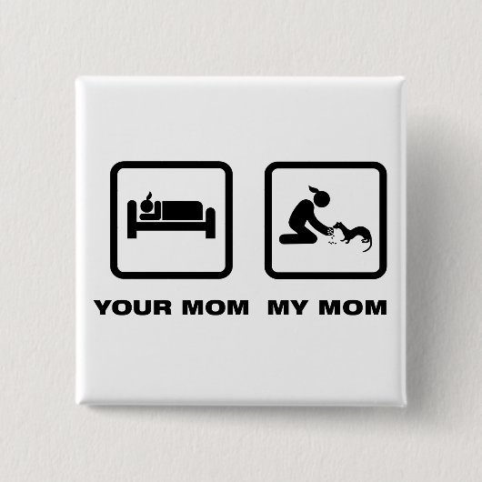 Ferret Lover Vierkante Button 5,1 Cm (Voorkant)