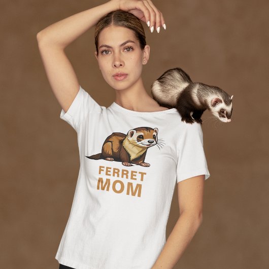 Ferret mam Schattige huisdier fret aangepaste teks T-shirt