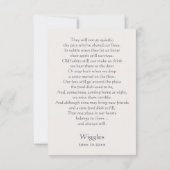 Ferret Memorial Gedicht Angel Wings Naam veld toev Bedankkaart (Achterkant)