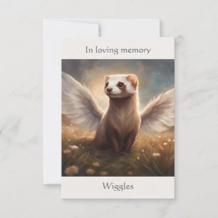 Ferret Memorial Gedicht Angel Wings Naam veld toev Bedankkaart