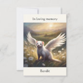 Ferret Memorial Gedicht Angel Wings Naam veld toev Bedankkaart (Voorkant)