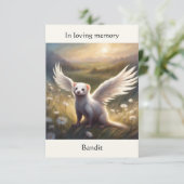 Ferret Memorial Gedicht Angel Wings Naam veld toev Bedankkaart (Staand voorkant)
