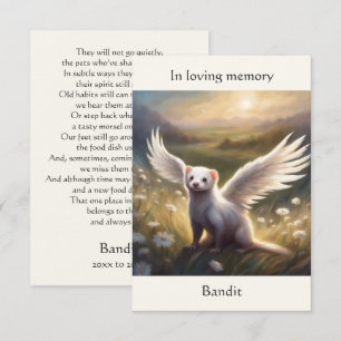 Ferret Memorial Gedicht Angel Wings Naam veld toev Bedankkaart