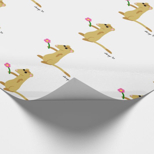 Ferret met een bloem inpakpapier (Hoek)