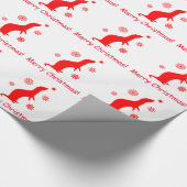 Ferret met Snowflakes Merry Kerstmis Cadeaupapier (Hoek)