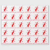 Ferret met Snowflakes Merry Kerstmis Cadeaupapier (Vlak)