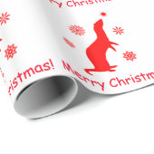 Ferret met Snowflakes Merry Kerstmis Cadeaupapier (Rol Hoek)