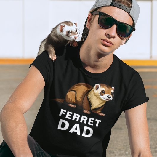 Ferret Papa Schattige Pet Ferret Aangepaste tekst T-shirt