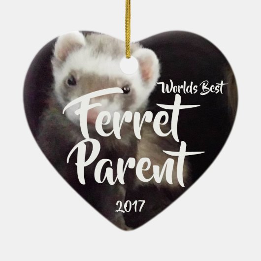 Ferret Parent Keramisch Ornament (Achterkant)