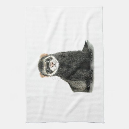 Ferret plezier! theedoek (Verticaal)