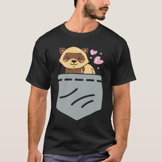 Ferret Pocket Funny Ferret T-shirt (Voorkant)