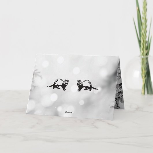 Ferret Prettige feestdagen Kaart (Achterkant)