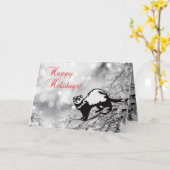 Ferret Prettige feestdagen Kaart (Gele Bloem)